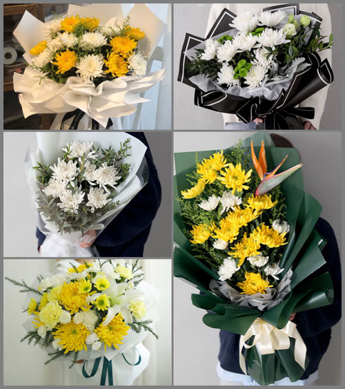 山东莱芜莱城区和庄镇青石关村白事花束代送